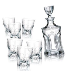 סט דקנטר 800ml ו-6 כוסות 320ml לויסקי Acapulco קריסטל בוהמיה