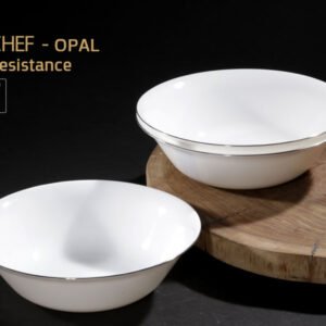 קערה OPAL עגולה פס כסף 23*7 ס"מ