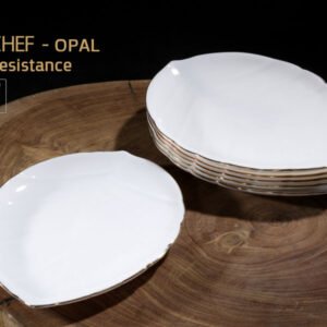 צלחת OPAL עלה פס זהב 19 ס"מ