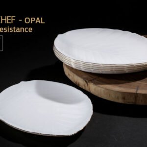 צלחת הגשה OPAL עלה פס זהב 30 ס"מ