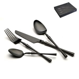 סט סכו"ם 24 חלקים נירוסטה שחור מט GUERLAIN 18/10INOX304